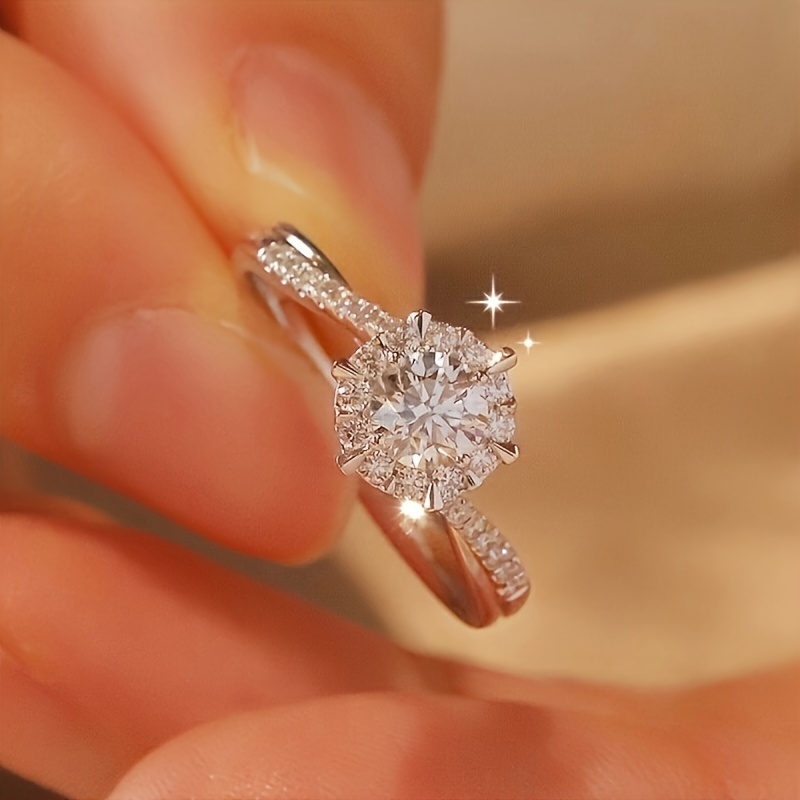 Women's CZ Engagement Ring for Weddings & Parties