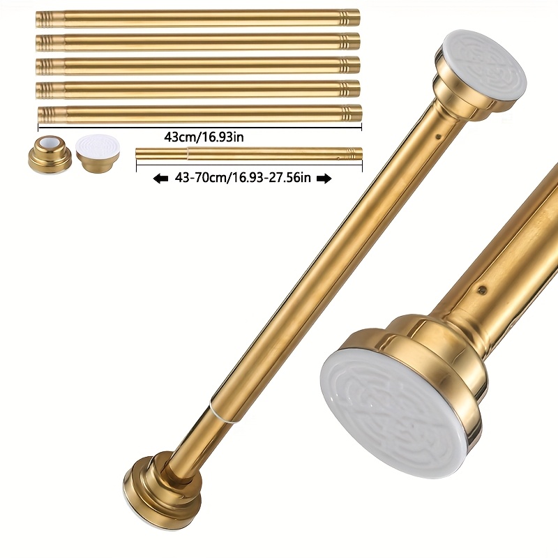 item picture heavy duty tension rod 27 56 84 65 inch black silvery   shower curtain rod no drilling spring rod with extra wide non slip pads for bathroom kitchen closet