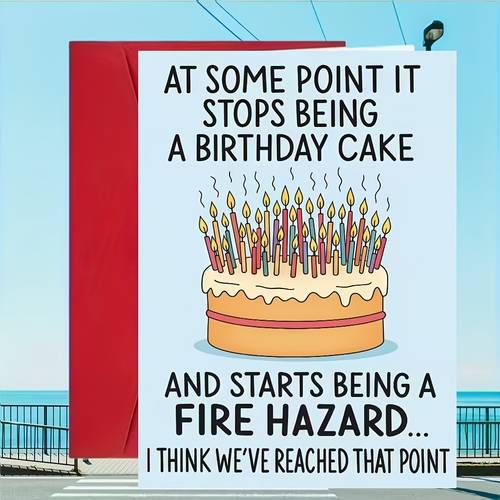adult birthday card humorous cake joke suitable for birthday parties and celebrations family and colleagues
