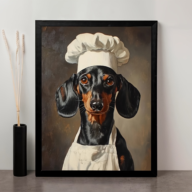 Funny Bulldog Poster Hanger Frame Linen Modern Wall Art Wooden Canvas Artwork Print Personalized Wall Art Hanging Painting Wall Decor For Bathroom Office Room Bedroom Decor 13X20 Inch