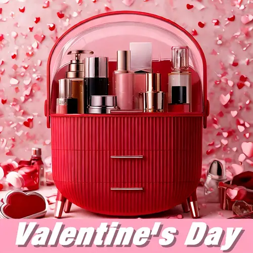 large capacity clear makeup organizer with drawers portable cosmetic storage case with handle ribbed texture for vanity bathroom display plastic cosmetic storage organizer