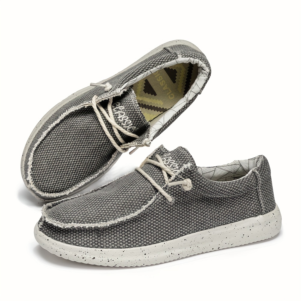 mens casual loafers fashion minimalist slip on sneakers solid color lightweight soft canvas shoes round toe with eva sole for daily casual   streetwear Product details 12