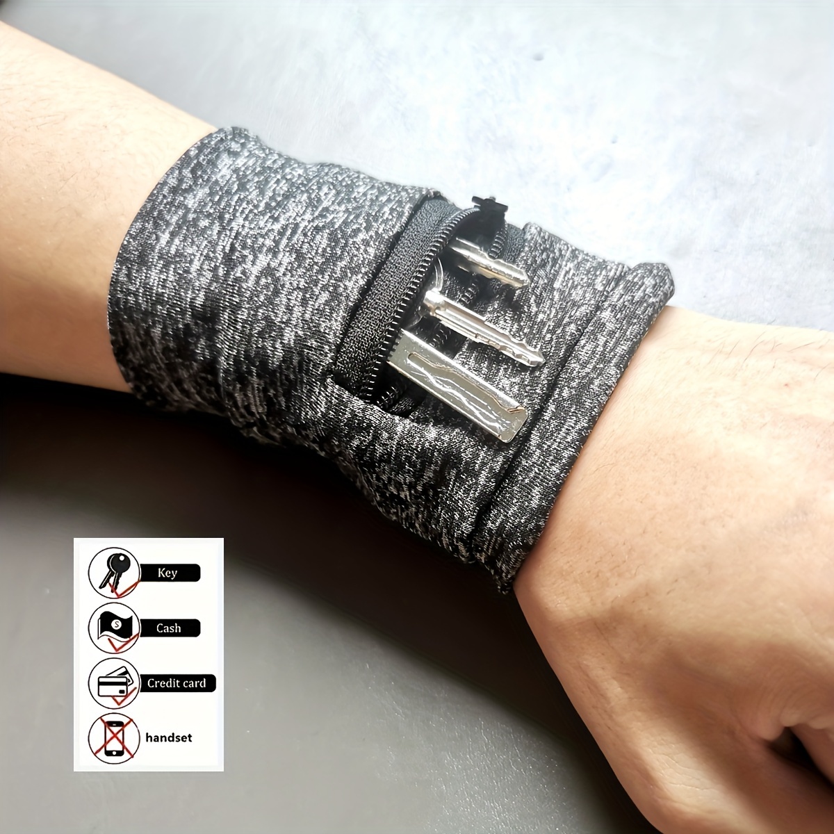 Wrist Wallet Bag With Zipper Closure - Compatible With Smartphone & Wrist Strap - Secure Storage For Cash/cards/phone - (pink/black/gray) - Compact Wallet For - Ideal For Gym, Travel, Cycling - Ideal