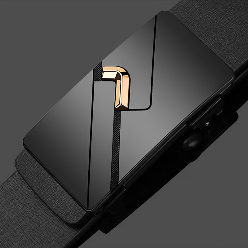 Men's Automatic Alloy Buckle Faux Leather Belt, Versatile Style