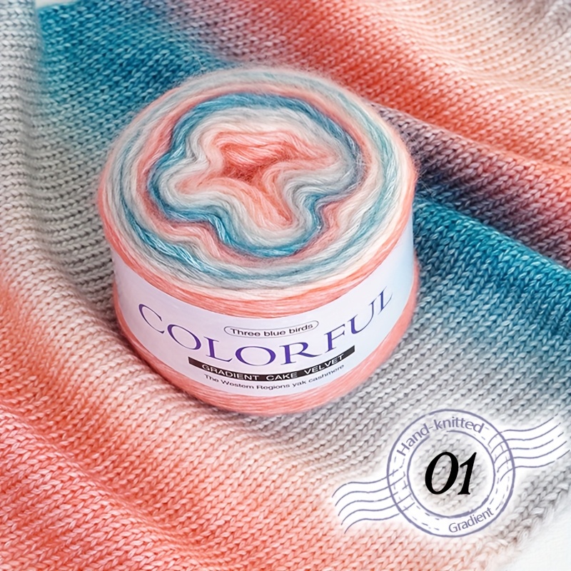 TEMU 100g, Dégradé, Boule Tricotée Colorée, Châle Tissé, Écharpe et Bonnet au Crochet