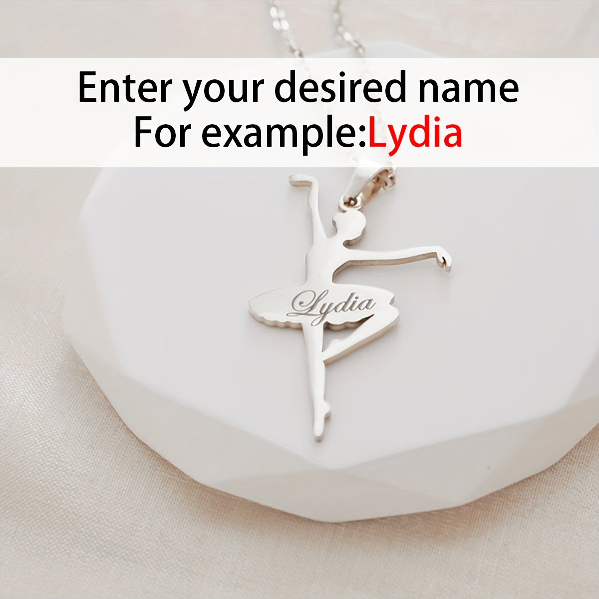 TEMU Ballet Dancer Necklace - Custom Ballet Dance Pendant Necklace - 304l Stainless Steel - Ballet Teacher/dance Group Gift - Birthday Gift For Dance
