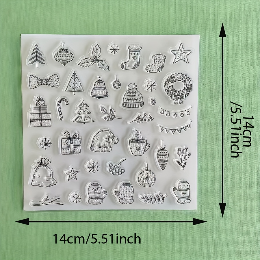 Image of Christmas Decoration Wreath Letter Socks Stamp For Scrapbooking Crafts Decorate Photo Album Embossing Cards Making Clear Stamps And Rubber Embossing Tools