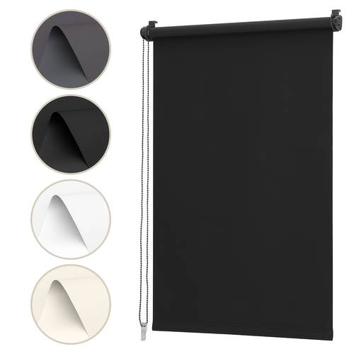 blackout roller blinds no drilling required clamp on fixation side pull roller blinds for heat protection privacy and sun protection wall mounted or ceiling mounted clamp on roller blinds for windows doors white black dark grey beige