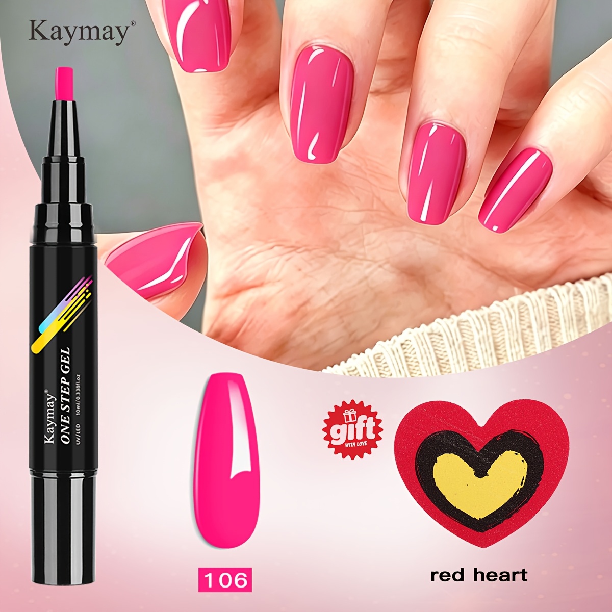 Image of 1/6pcs Fluorescent -step Nail Gel Includes Base Coat And , , Rendering, Long-, Suitable For Summer And Travel