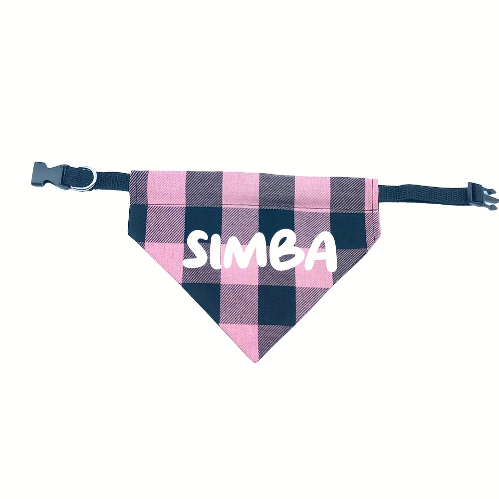 TEMU [customized] Custom Dog Name Bandana Pet Scarf Washable Triangular Bib With Adjustable Size For Small Medium Large