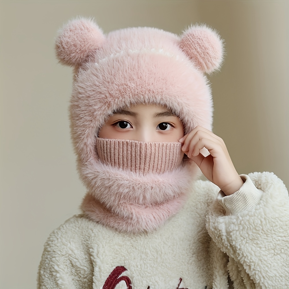 Unisex Autumn Winter Pullover Hat with Neck Gaiter