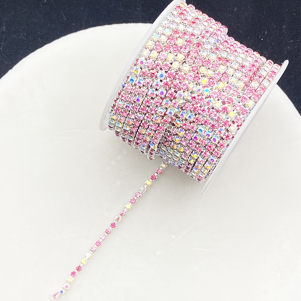TEMU 1pc 2 Yardas de Cadena de Taladro con Diamantes de para Coser a , Ropa, Zapatos, Sombreros, Bolsos, Empaquetado, Cuentas y Diamantes de Hechos a