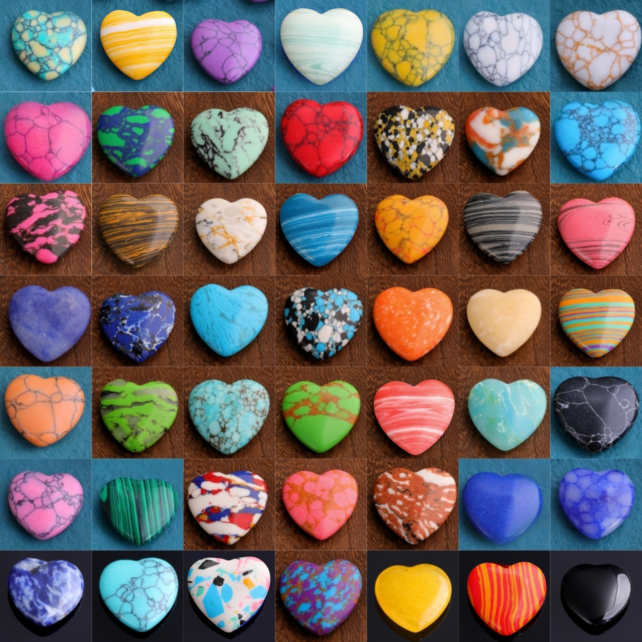 

10/30/50/100pcs Mix Beautiful Synthetic Crystal Heart Gemstones, Home Decor & Festival Gifts