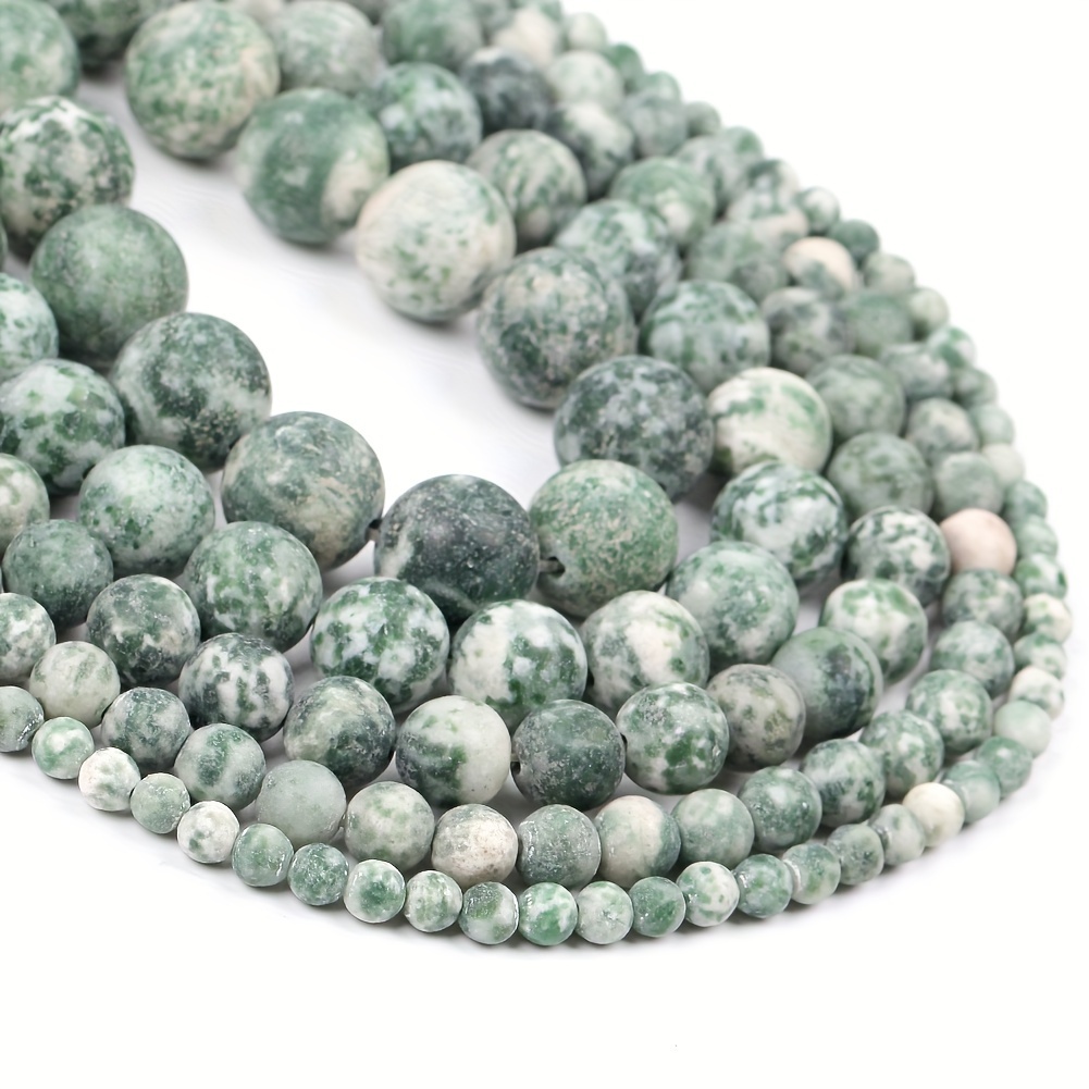 

4mm-12mm Natural Stone Beads Matte Cyan Spot Stone Round Loose Spacers Beads For Jewelry Making Diy Bracelet Necklace Accessories 15