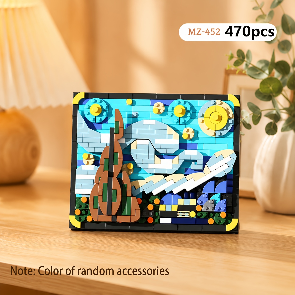 TEMU 6-style Famous Painting Building Set - Framed Classic Assembly Puzzle Suitable For Kids Over 6 Years, Educational Toy With Iconic Paintings,