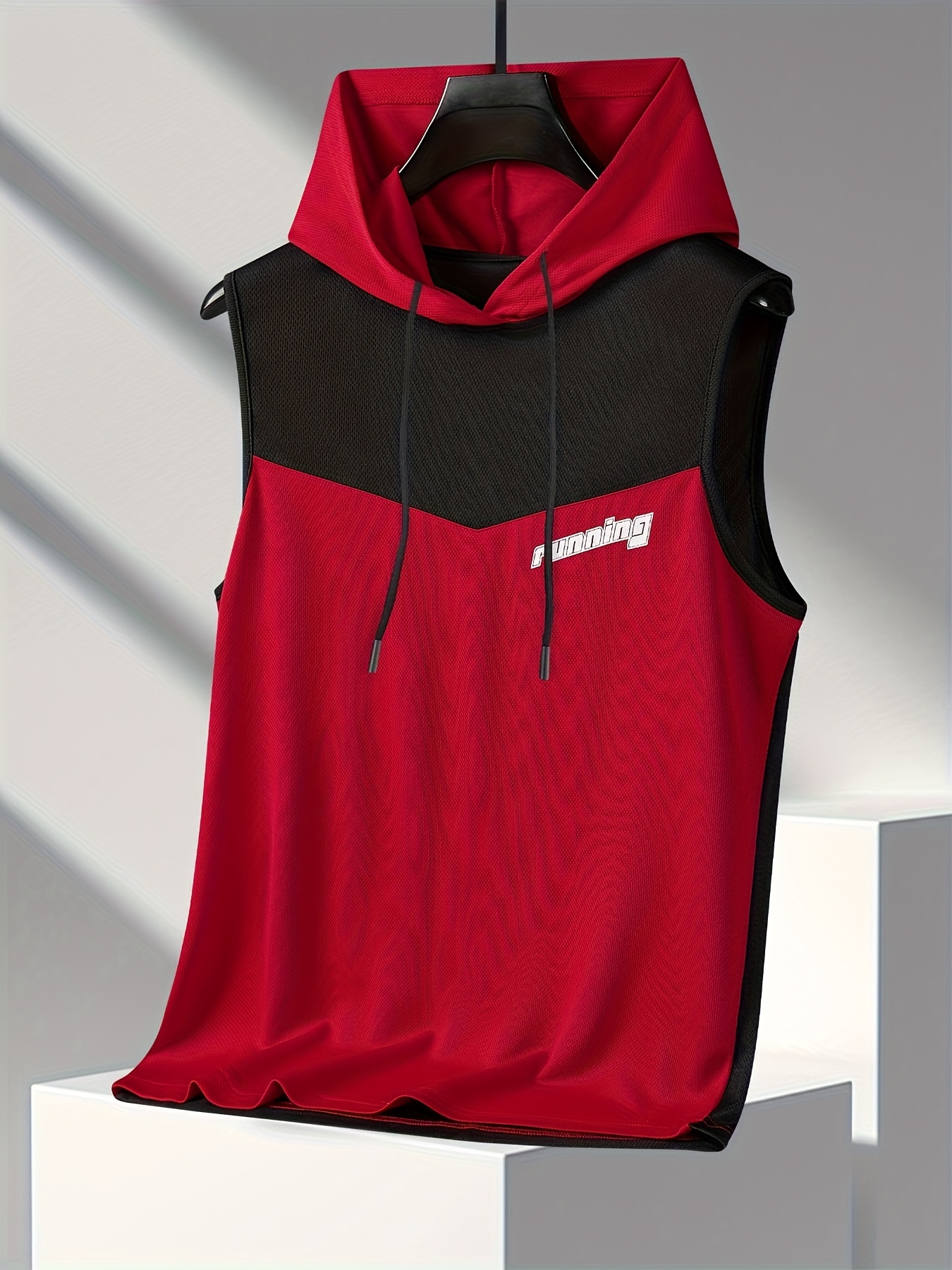 men's summer sporty hooded sleeveless vest moisture wicking Temu