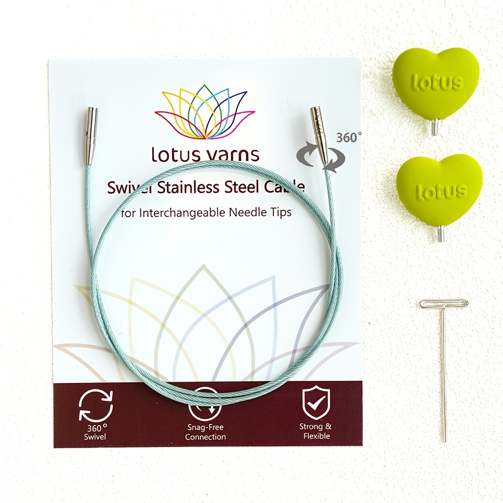 Image of For Lotus Yarns Cable With 2 End Caps And 1 Cable Key For For Lotus Yarns Interchangeable Needle Tips