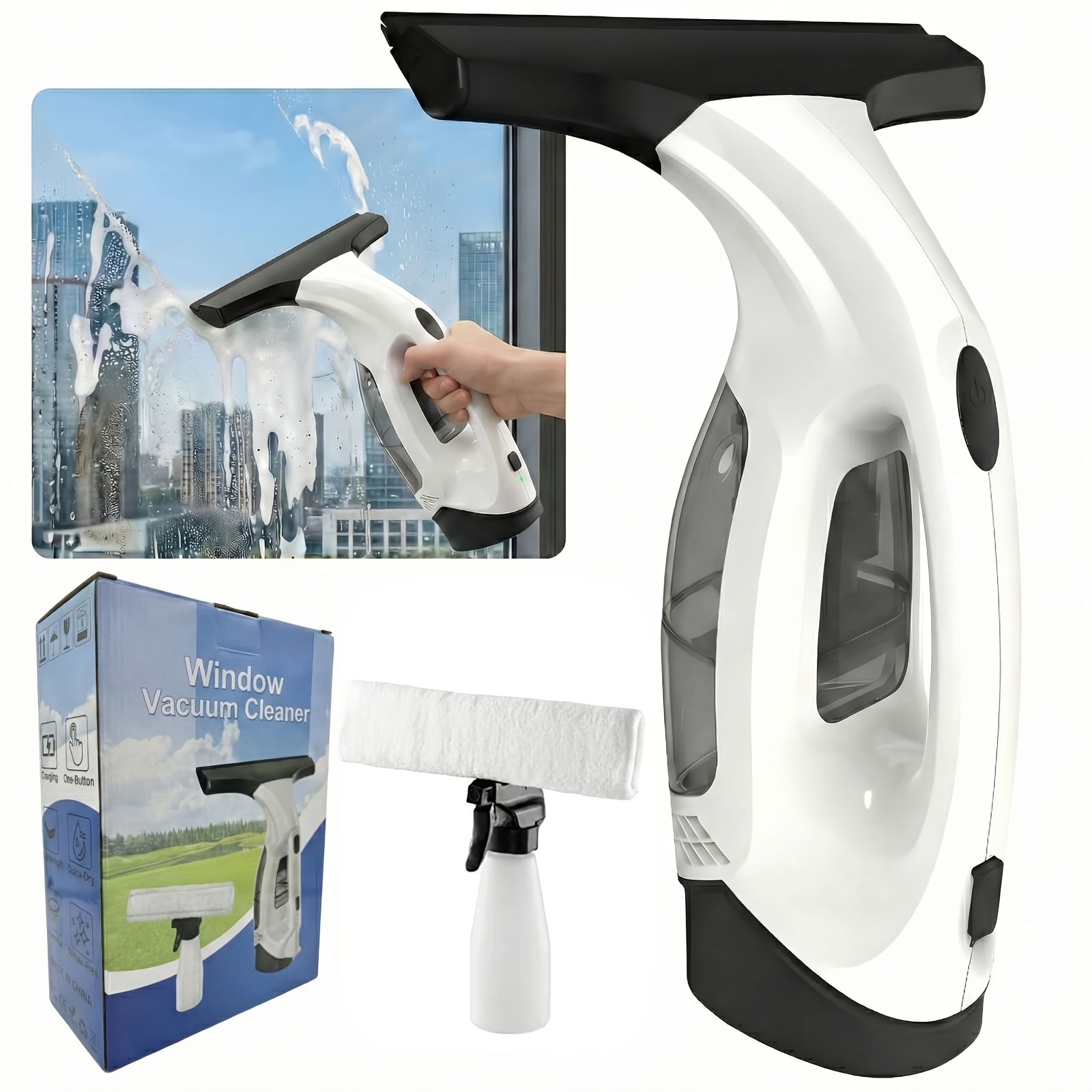 Window Squeegee For Showers, Mirrors, Glass, Cars And Countertops Squeegee Cordless Window Cleaner,window Squeegee Cordless, Electric Window Cleaner Tool