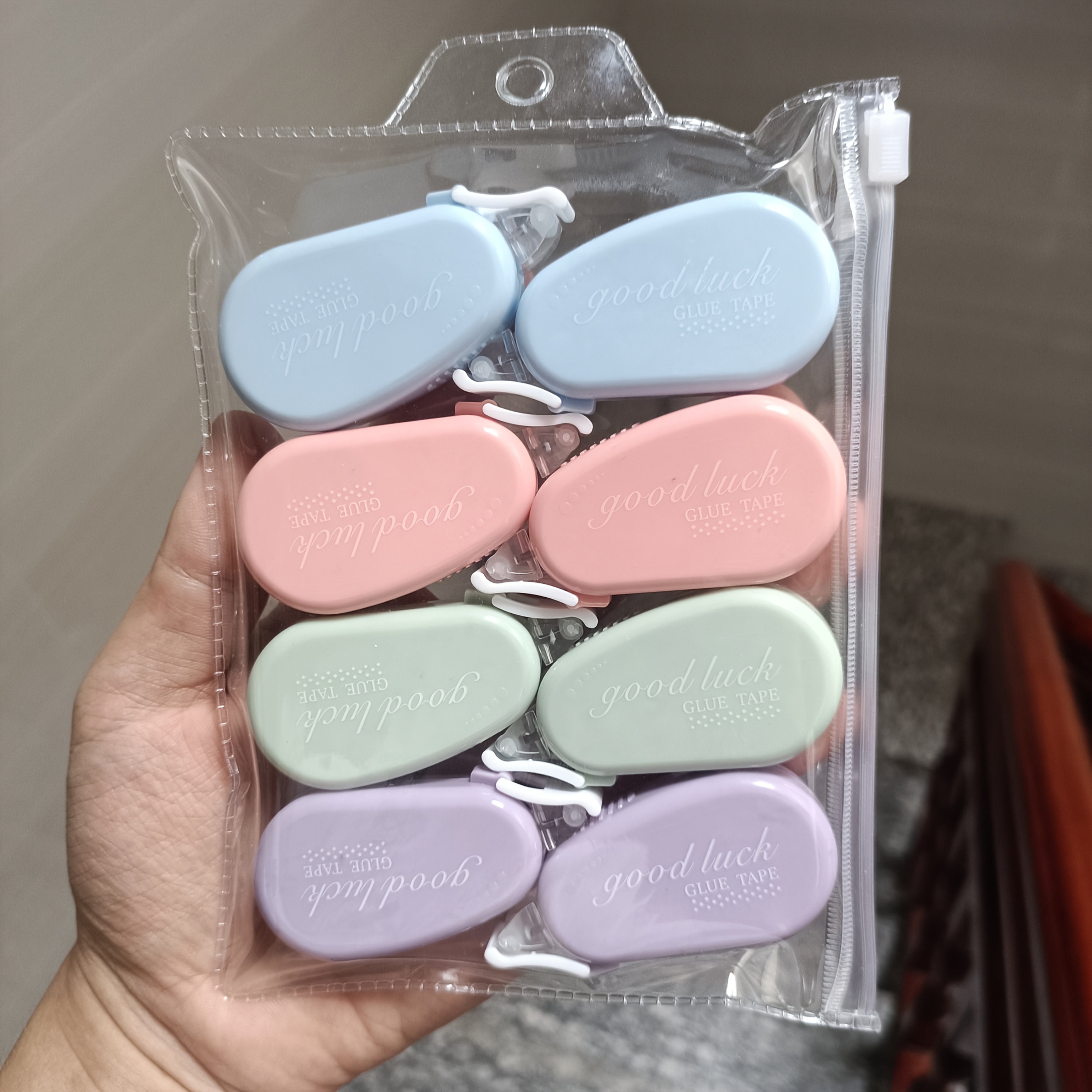 E-shop 8-teiliges Doppelseitiges Klebeband Set, Punktbandrolle - Mehrzweckband mit großer Kapazität, geeignet für Scrapbooks, Bastelarbeiten,
