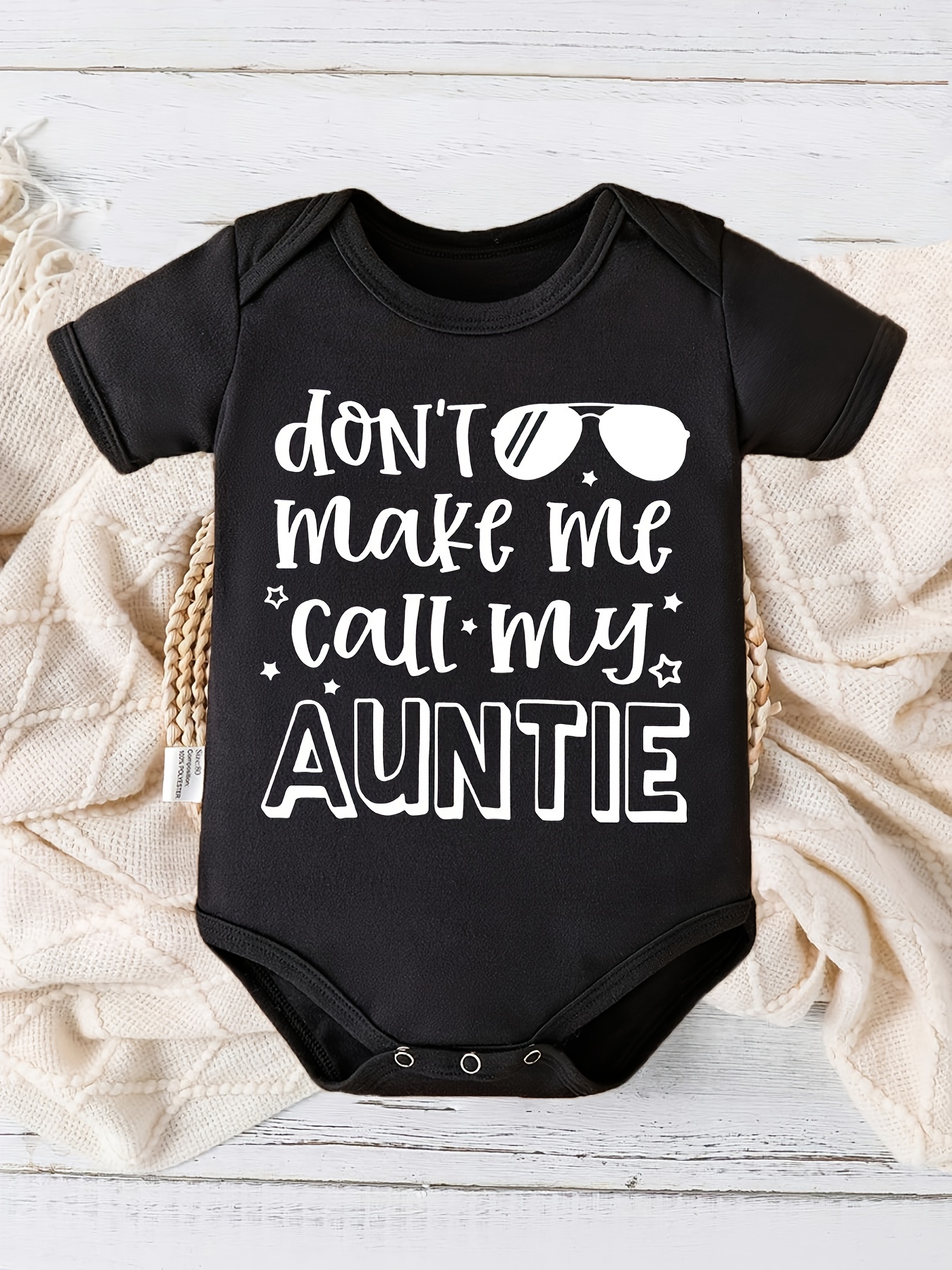 adorable dont make call auntie baby bodysuit soft short Temu Oman