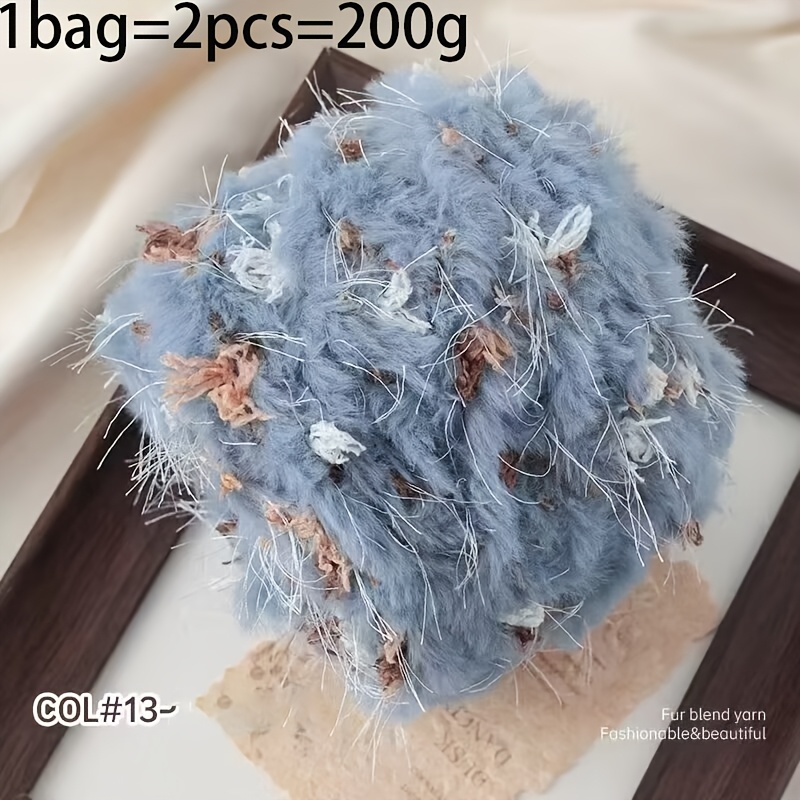 TEMU Filato Nuovo a Piume da 200g/2pz, Filato Miscelato a , e Soffice con Texture, Filato Specializzato per Lavori a Maglia Fai da Te a di Sciarpe,