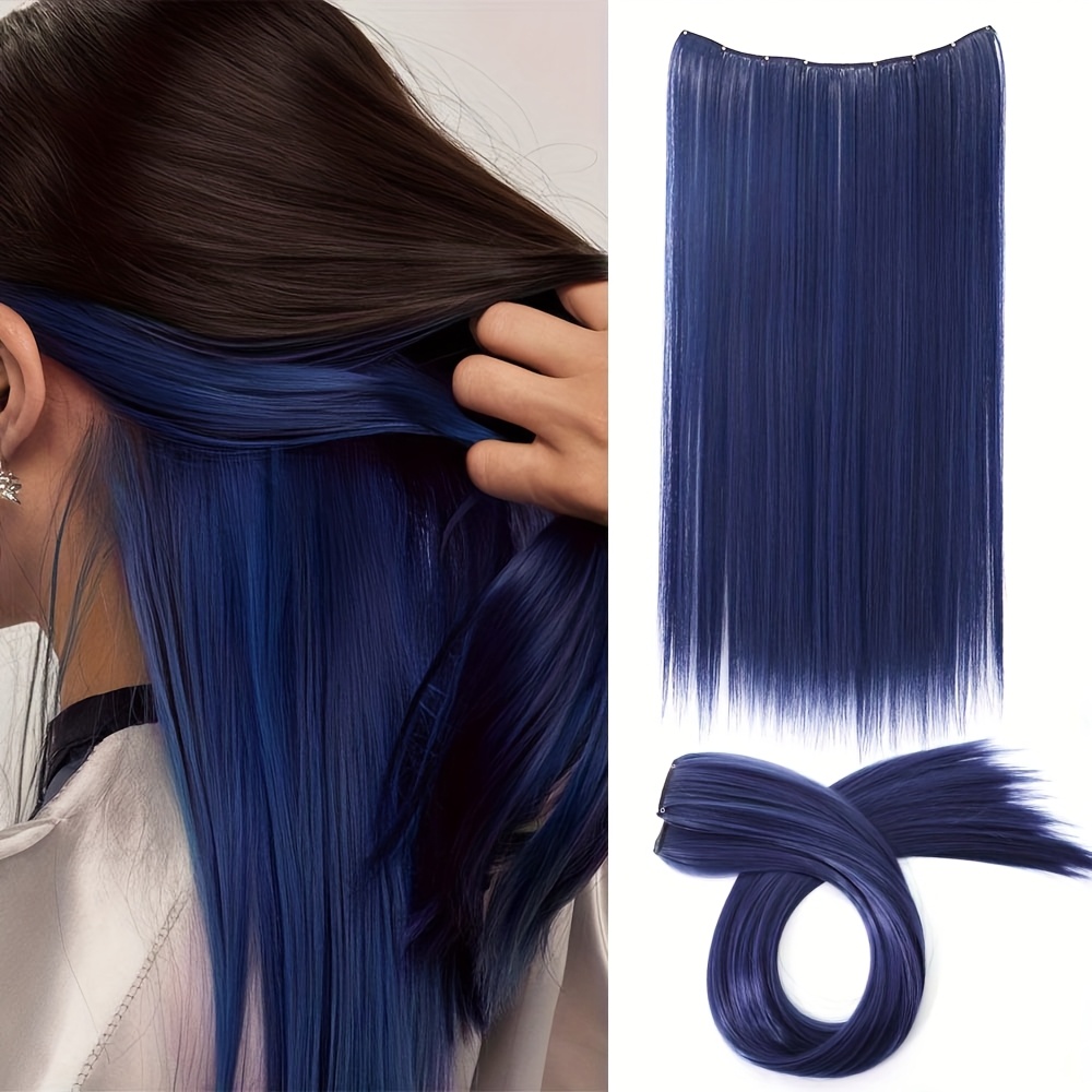 E-shop 22 Zoll Elegante und atemberaubende synthetische Haarverlängerungen, 4 Clips, einzelne Haarverlängerungen, lebendige und farbenfrohe lange,