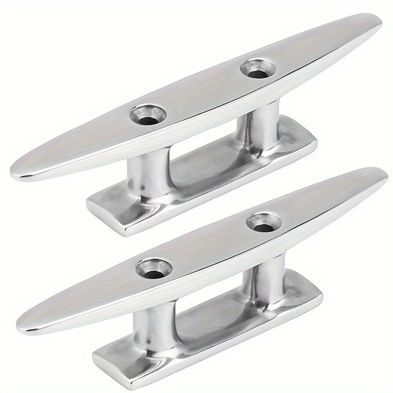 Stainless Sleek Line Deck Cleat 4-Hole Mooring Cleats