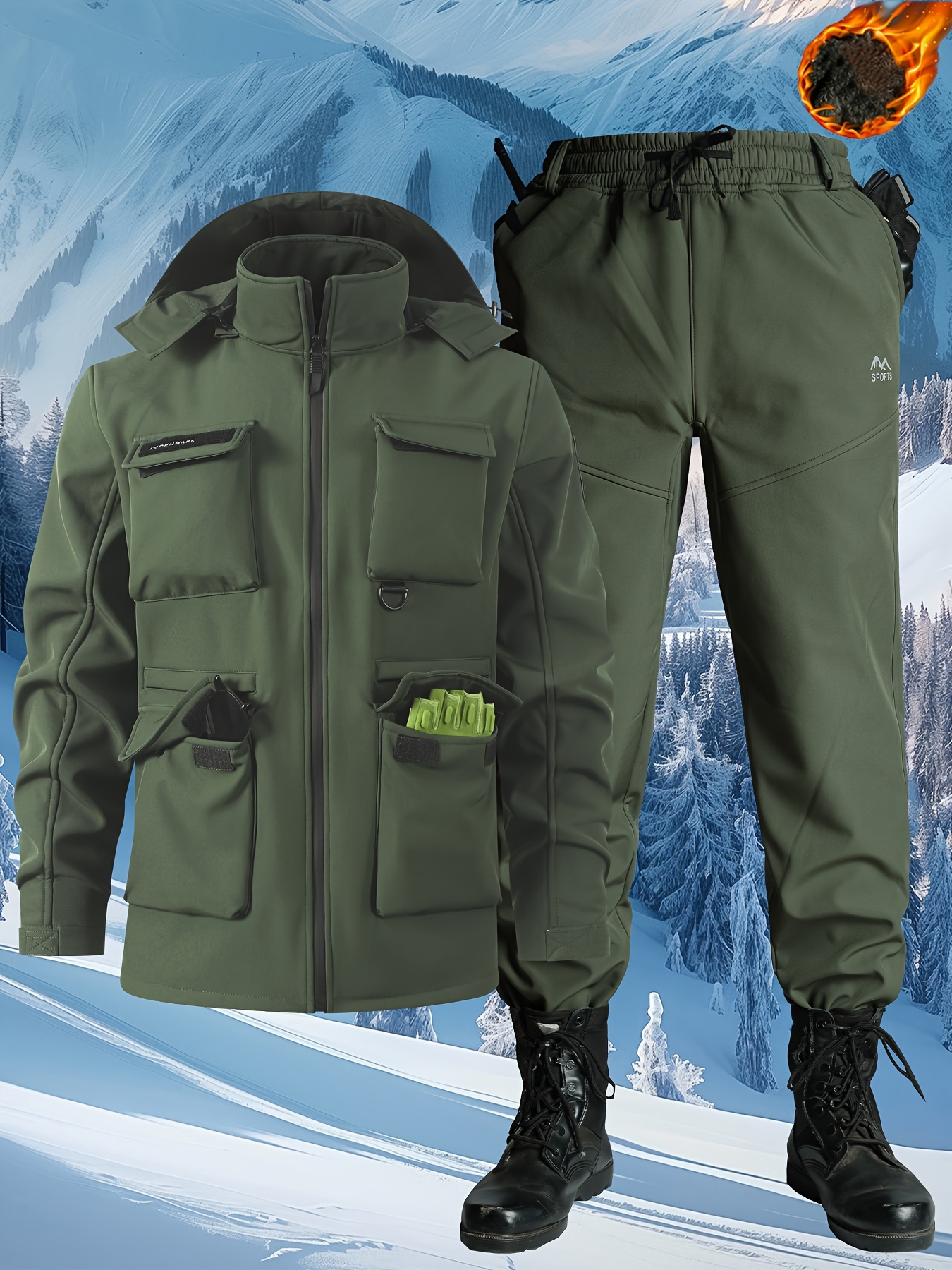 2pcs Outdoor Casual Windbreaker Set for Autumn/Winter