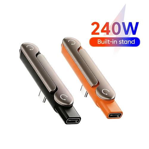 240w max schnelllade-faltständer usb-c adapter, -one design usb-c auf typ-c kompatibel mit für iphone 17 16 15 pro max serie, für samsung, oppo, xiaomi und usb-c schnellladekabel