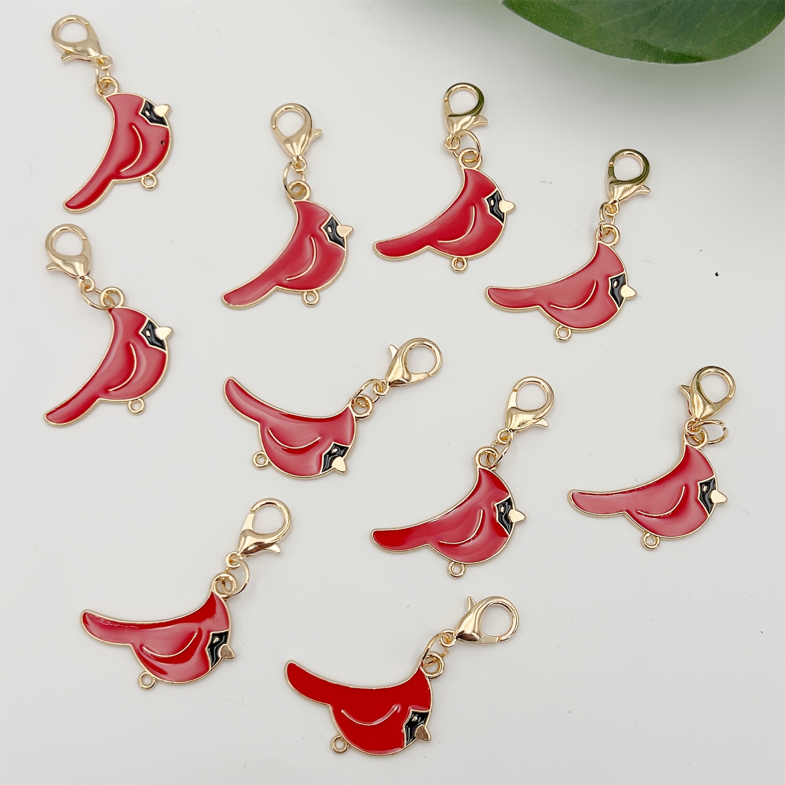 TEMU 10pcs 3d Red Bird Pendant Bag Charms Keychain Suitable For Dressing Up Bags Suitcase Car Ornament Holiday Gift Bestie Gift
