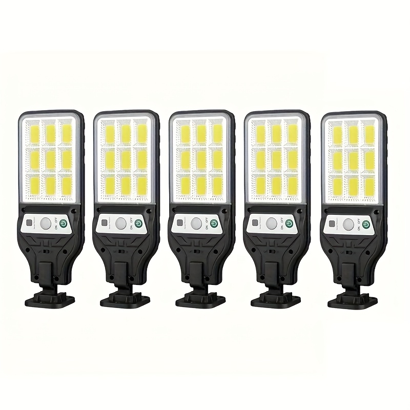 TEMU 5/10pcs 90cob Solar Led Safety Street Light, 3 Lighting With Remote Control, Wireless Motion Sensor, Outdoor Wall Light, For Garden, Garage,
