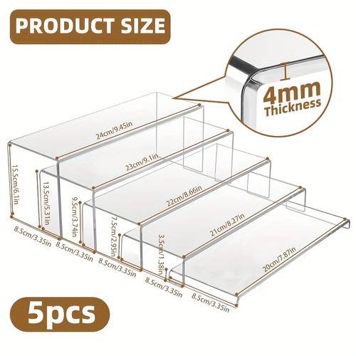 transparent acrylic risers display sets made of acrylic rectangular stands for showcasing tiered acrylic shelves for decoration collectibles dessert tables and retail display shelf showcases