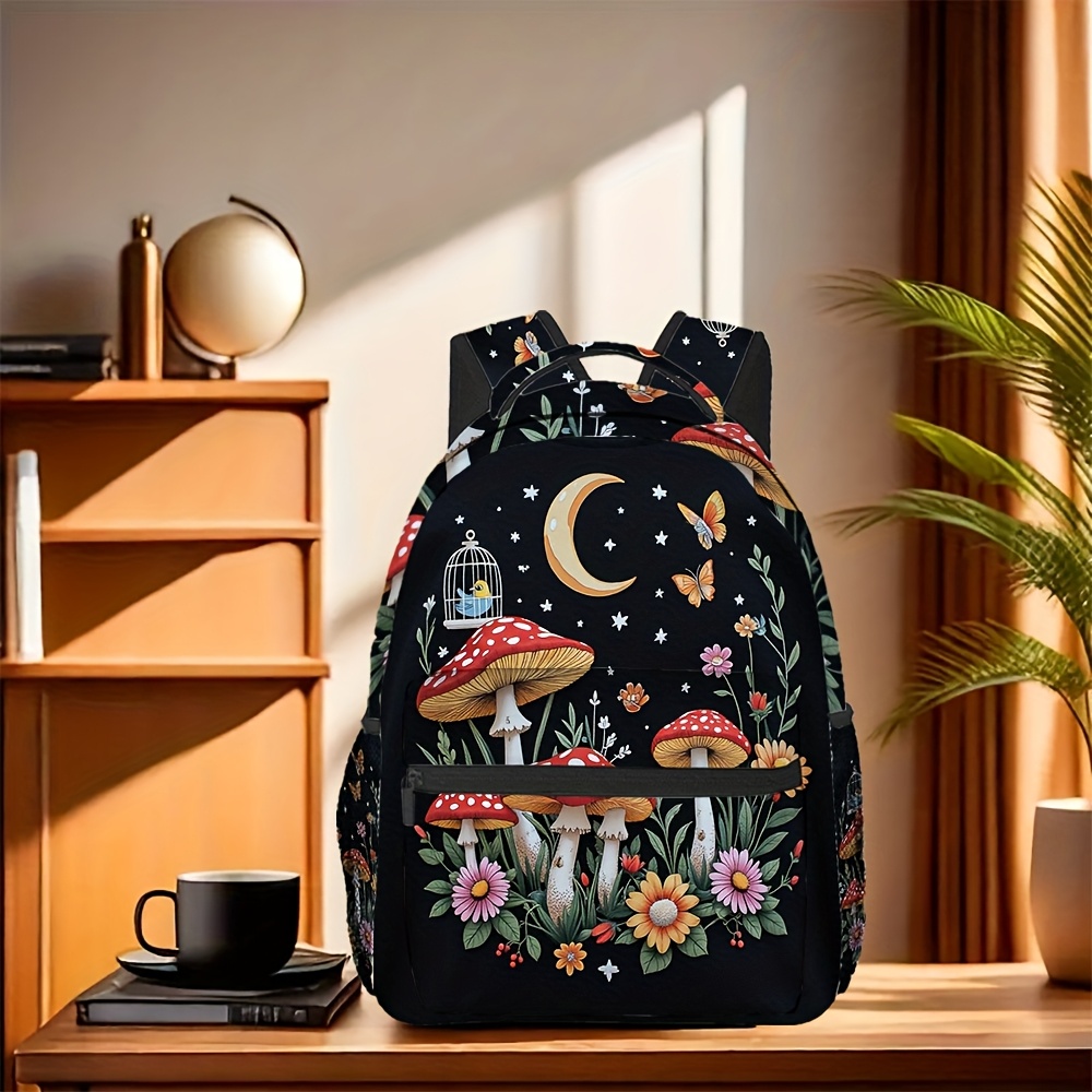 1pc whimsical mushroom floral backpack lightweight stylish  display picture 1