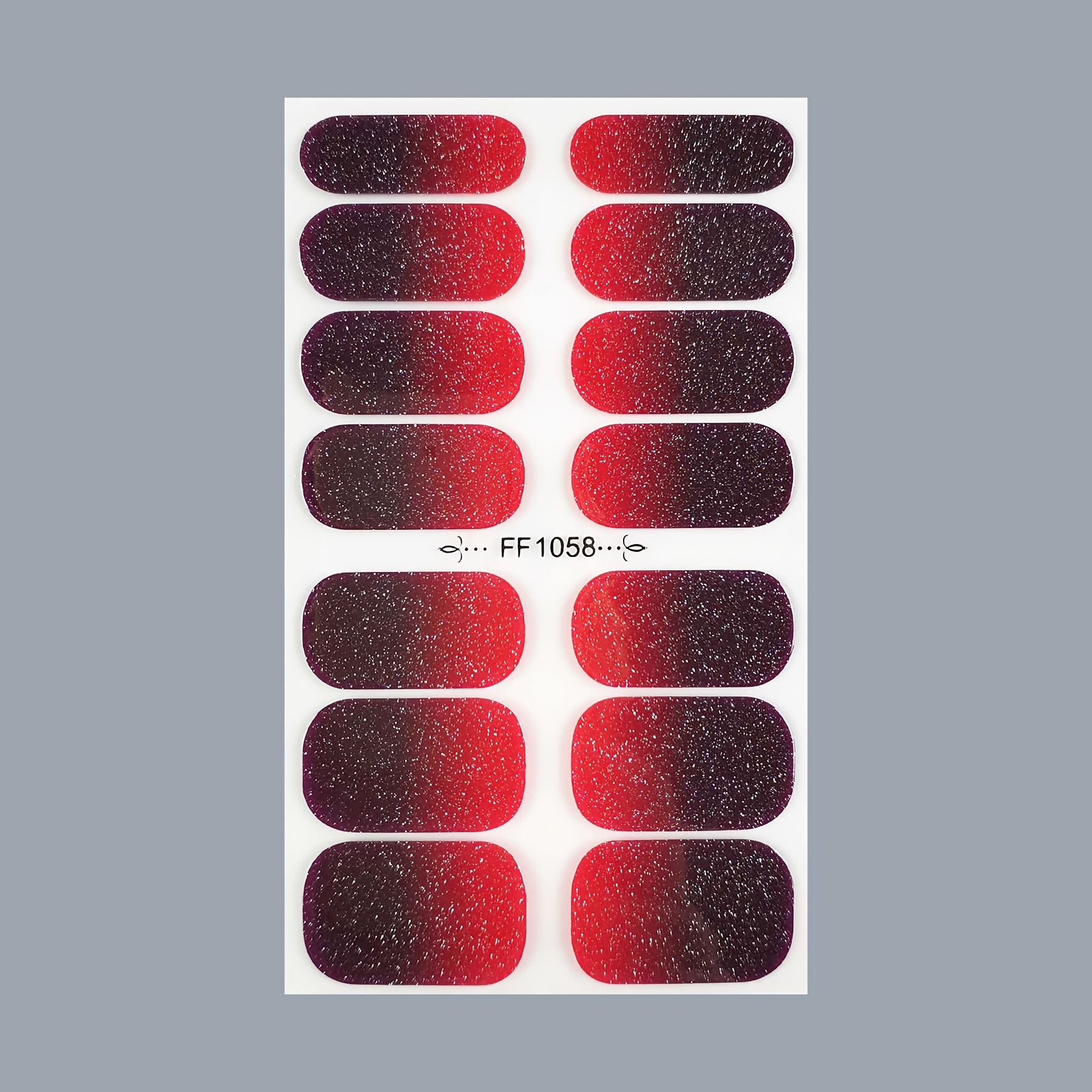 TEMU 1 Sheet Of Scallion Pink To Wine Red Gradient Nail Stickers, Vintage Red Solid Color, Autumn/winter Daily No-bake Waterproof Long-lasting Diy