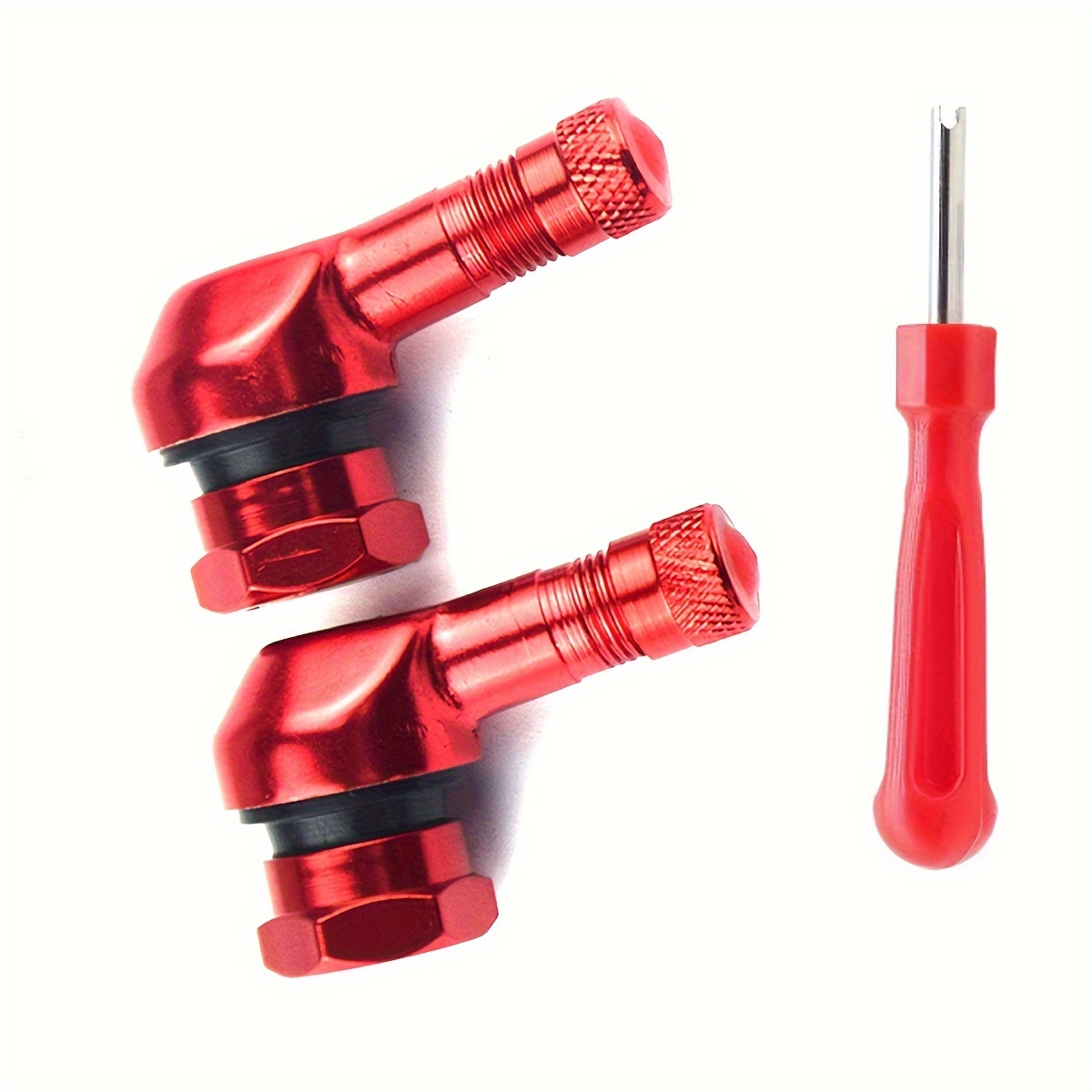 TEMU 2pcs 90 Degree Cnc Motorcycle Tire Valve Stems With 1pc Valve Core Tool Install Diameter 10-11.3mm For Davidson, For , For , Kawasaki, For , And