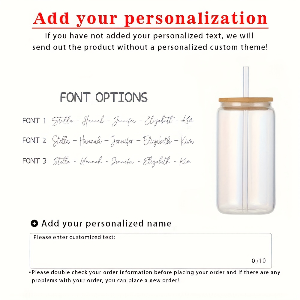 E-shop [Anpassung] Personalisierte Eiscafé-Tassen mit Deckel und Strohhalmen, Glasbecher mit individuellem Namen, Kaffeebecher aus Glas, Geschenke für