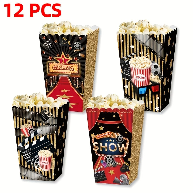 YankMooM Lot De 15 Grandes Boîtes à Popcorn - 9,5 X 19,8 Cm - Rayées Rouges Et Blanches - Boîtes à Popcorn En Papier - Boîtes à Bonbons Classiques