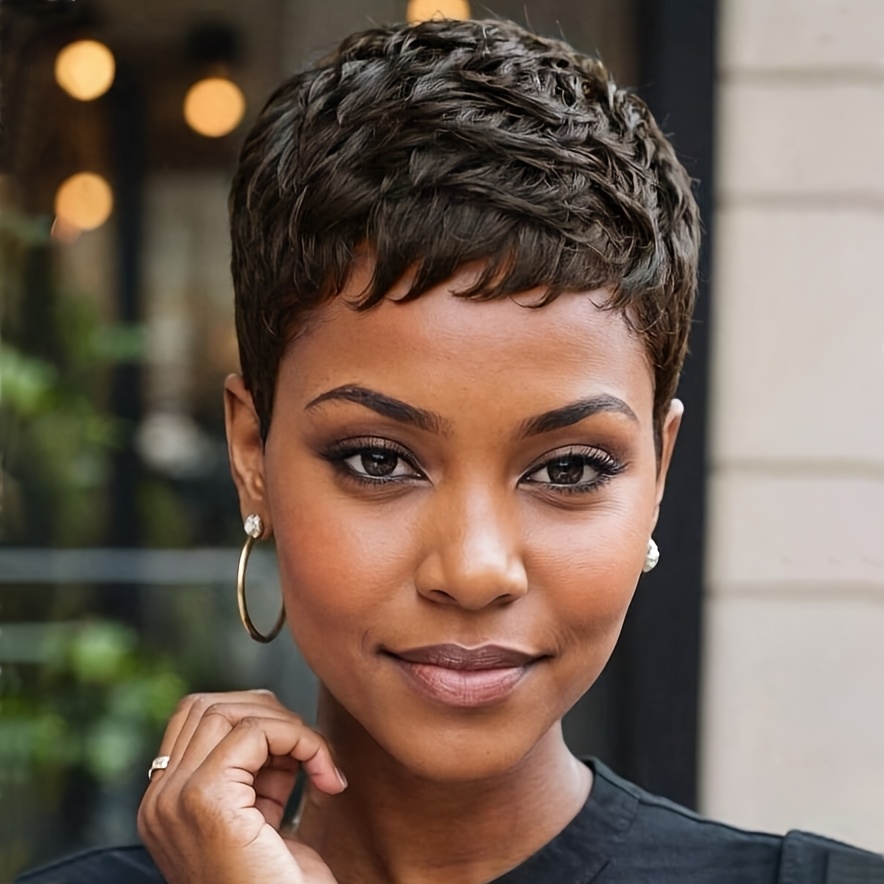 TEMU Nicelatus Short Wig Short Hairstyles Short Cut Wig Synthetic Wigs For Women Short Hair Wigs For Halloween, Christmas Party, Music Festivals