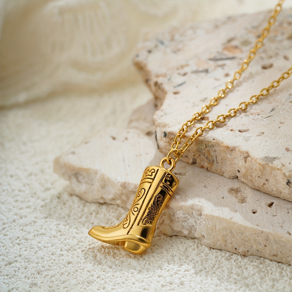 TEMU Collana con ciondolo a stile cowboy western, in acciaio inossidabile, perfetta per feste casual fashion da pendolare, un accessorio elegante per