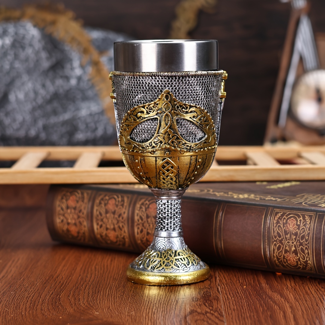 a     wine glass 3d viking pirate stainless   wine   cocktail glass   viking desktop decorative wine glass christmas gift details 4