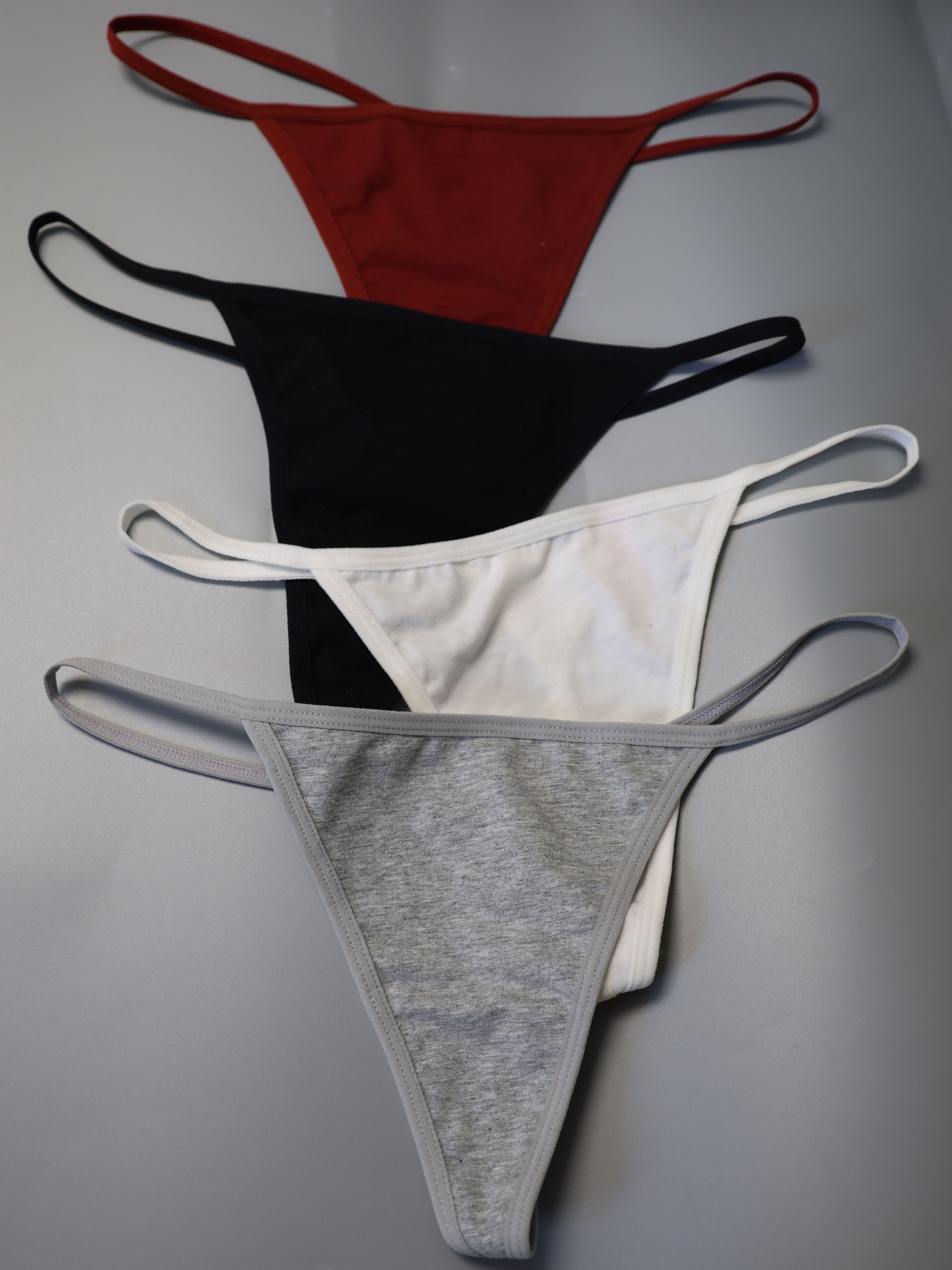Women's Solid No-show Thong Panties - Temu