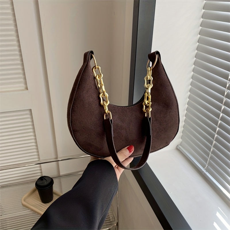 E-shop Damen Handtasche Kunstleder Einfarbig Weiches Leder Trend Koreanische Version der neuen Winter Schultertasche Kette Achsel Handtasche für Frauen