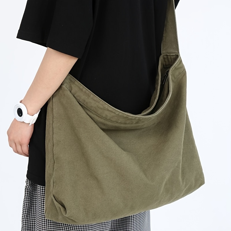 TEMU Minimalist Large Capacity Single Shoulder Bag/casual Crossbody Bag, Made Of High-quality Canvas Material, With A Wide Shoulder Strap Design,