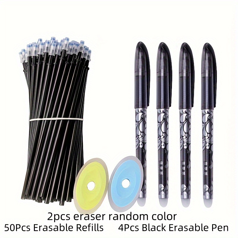 1 Pack Erasable Gel Pen Set, Erasable Pens + Refills + Erasers 0.5mm Erasable Pen Office School Stationery