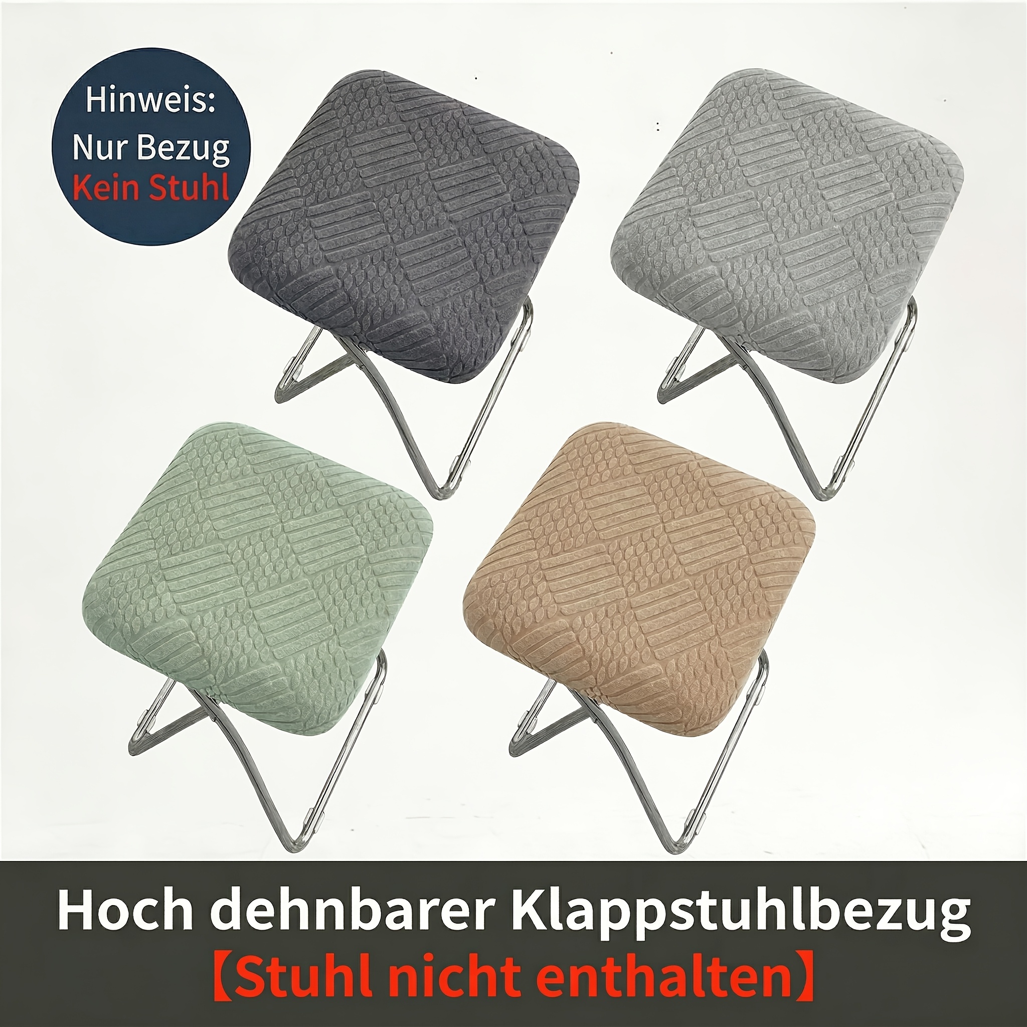 2/4 stk. hochelastische vollflächige klappstuhl abdeckungen