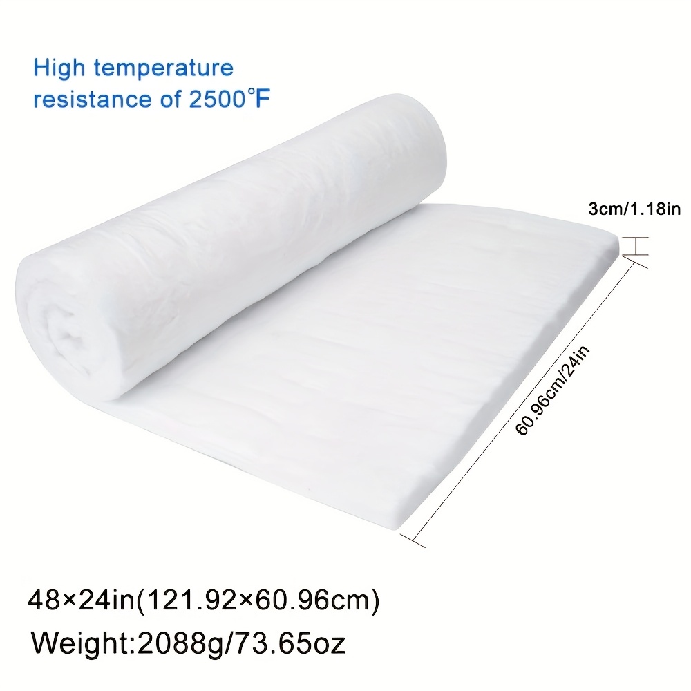 Image of Hobbyworker Fire-resistant Aluminum Ceramic Fiber Blanket - 24.5" X 11.8", 3cm Thick, Lightweight & Durable, Thermal Insulation, 62.5cm X 30cm, 522g, Jewelry Casting Tools, Jewelry Casting Supplies