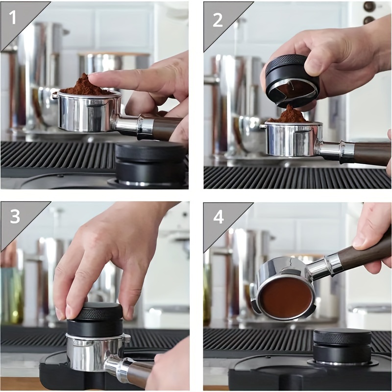 premium stainless steel espresso tamper adjustable depth calibration spring   baristas home use details 9