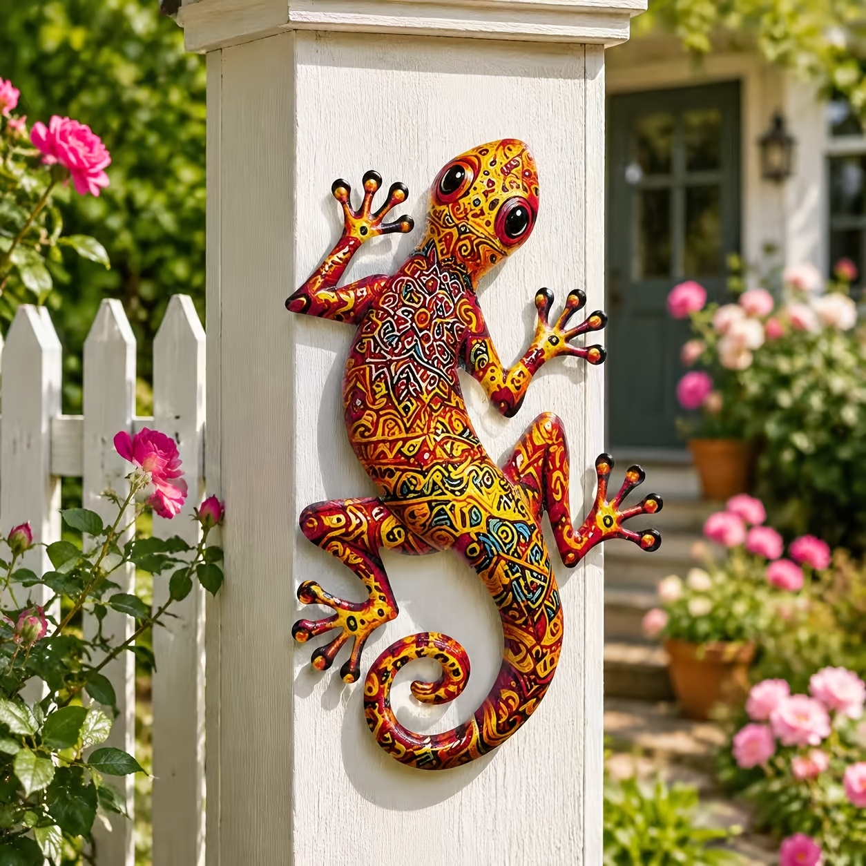 TEMU 【3d】 [3d] 1pc, -painted Metal Wall Art Decoration (43.5cm), Colored Metal , Suitable For Indoor And Outdoor Decoration, Home Decoration, Outdoor