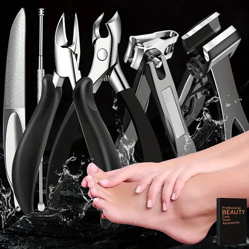 thick toenail clipper set toenail clippers for seniors thick toenails 17mm wide jaw opening straight nail clipper heavy duty ingrown toenail clipper angled nail clipper nail file ear spoon large toe nail clippers for men seniors women