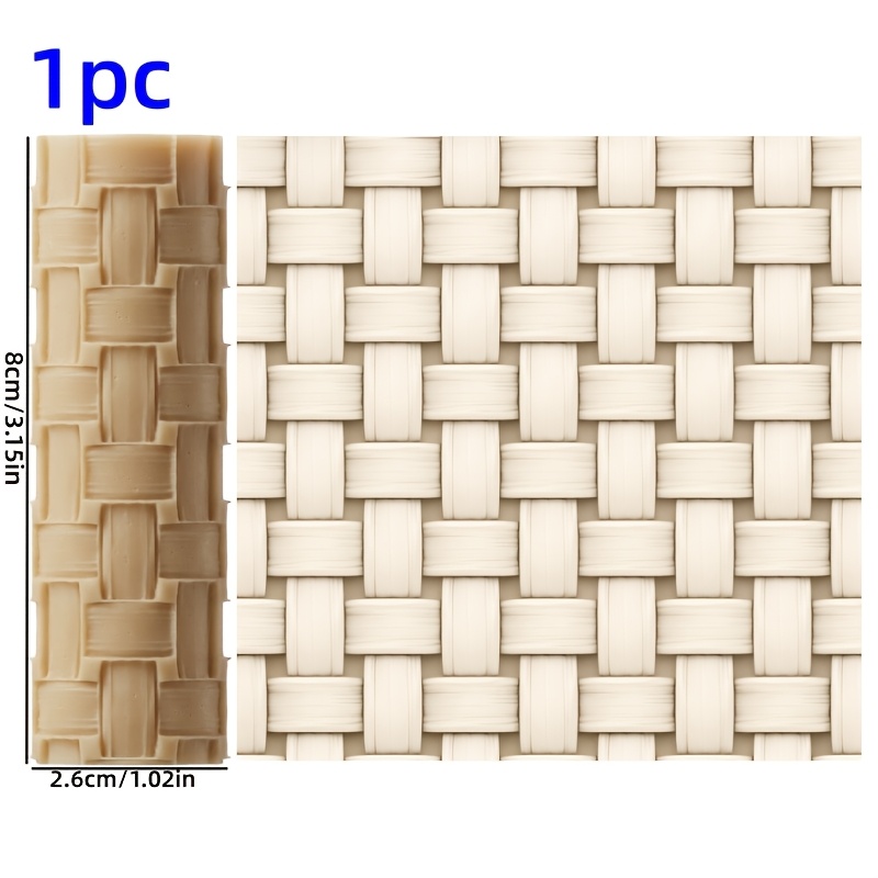 TEMU 1pc A Polymer Clay Texture Roller Designed For Weaving Patterns, Ideal For Occasions Like Valentine's Day, Easter, And Spring. This Tool Is